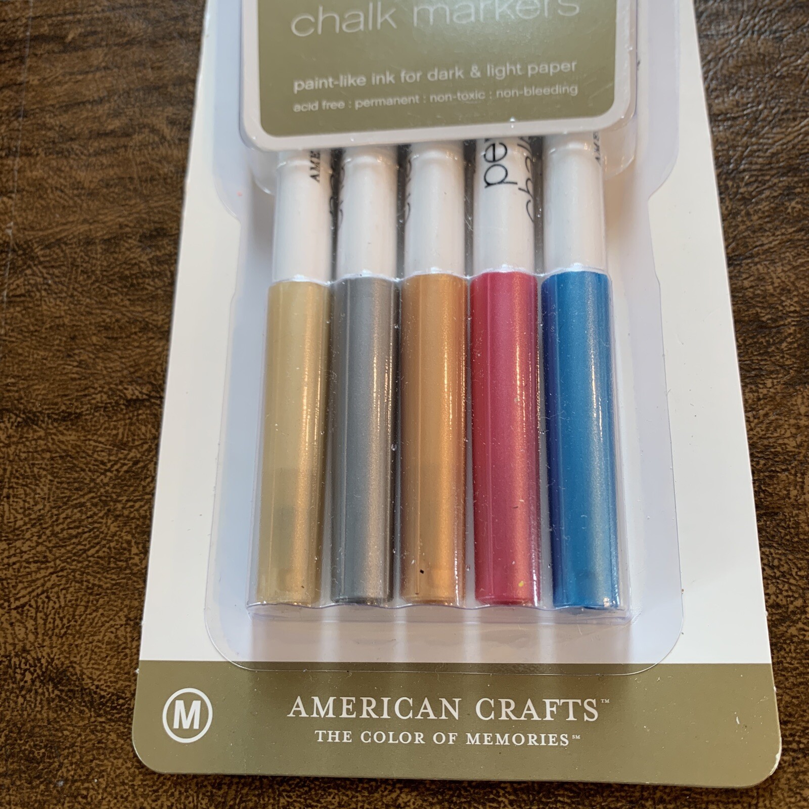 American Crafts Permanent Chalk Markers 5/PkgMetallics NEW DIY