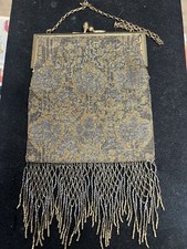 Antique Art Deco 1920's French Micro Beaded Purse Handbag France Flapper Era Wow