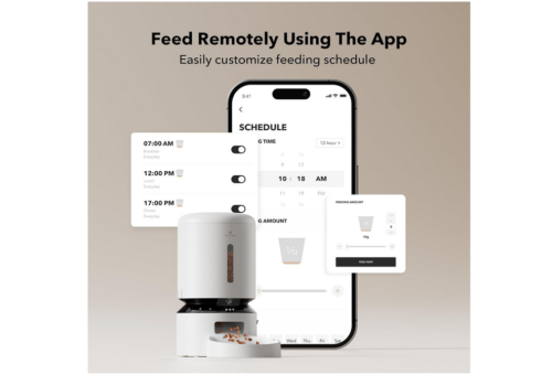 PETLIBRO Automatic Cat Feeder with Camera, 1080P HD Video, White-5L, Single Bowl - Picture 4 of 5