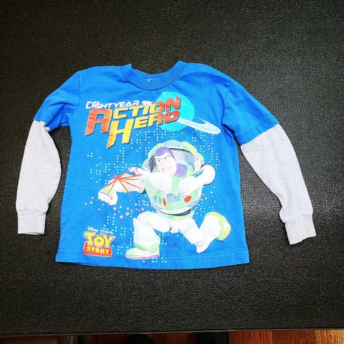 Disney Toy Story Jungen Größe M Medium 5/6 blau Buzz Lightyear Grafik T-Shirt