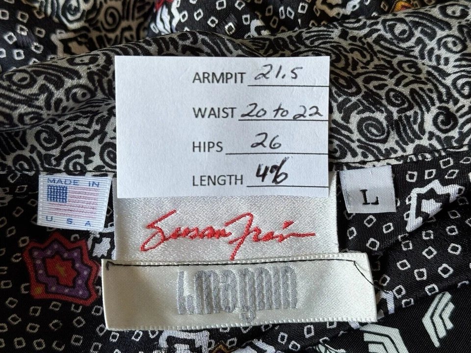 Vestido de Colección Susan Freis Para Mujer Grande Cintura Calada Estampado Mixto Manga Abullonada Foto 2 de 4