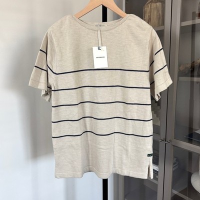 Knickerbocker Flamme Dock Knit Short Sleeve Shirt XL NEW Striped Tan Cotton Crew