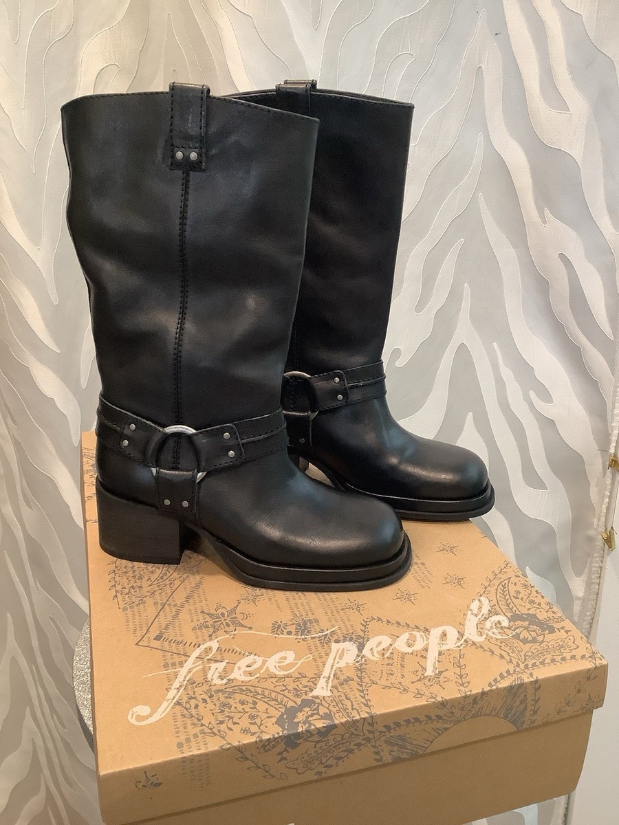 Black Leather Harness Mid-Calf Boots DREAM PAIRS Women main image 4