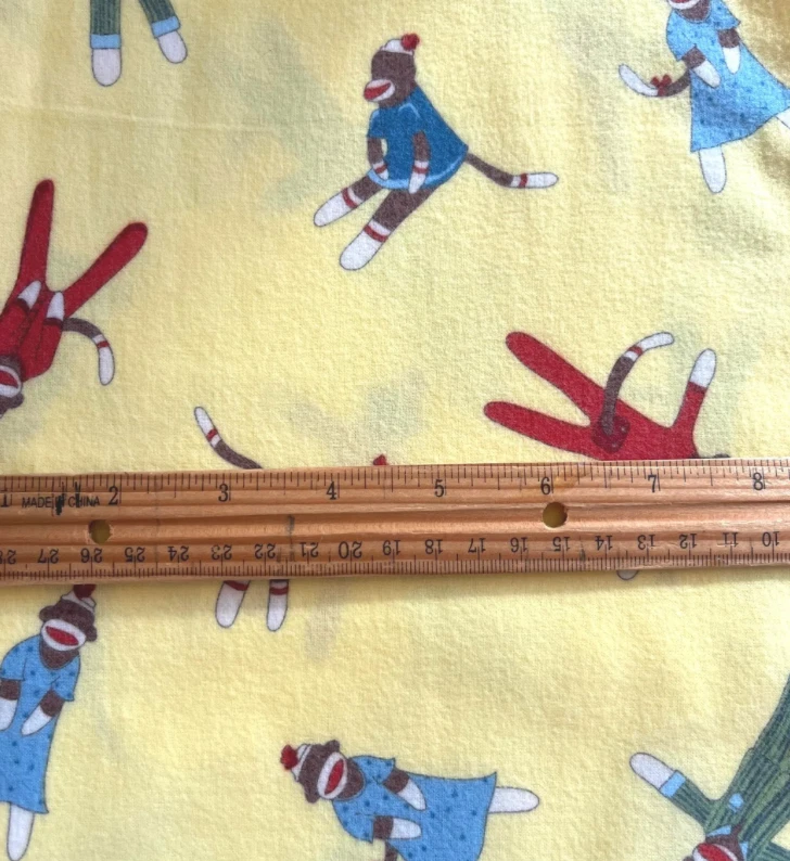 Goodnight Monkey by Erin Michael for mods Sock Monkey Flannel by the yard small - Image 2 of 3