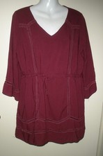 #809 Entro Mini Boho L  Tunic Grape Purple babydoll ruffle Babydoll