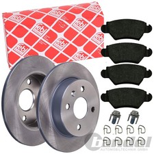 febi BREMSSCHEIBEN 240mm + BELÄGE HINTEN passend für OPEL ASTRA G