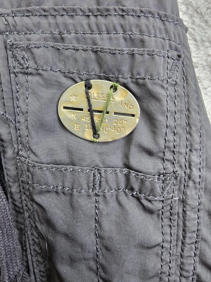 Y2K Diesel Men's Tactical Military-Style Pullover Windbreaker Jacket Dark Gray L - Image 2 of 4