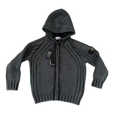 Stone Island Junior Hoodie Zopfmuster grau Alter 8 neu mit Etikett weiß Jungen Kinder £290