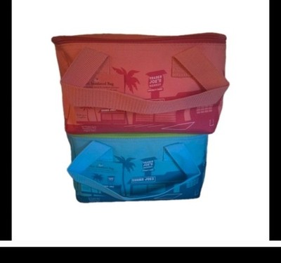 Trader joe's Mini Insulated Bags SET PEACH & BLUE NEW LIMITED  EDITION IN HAND