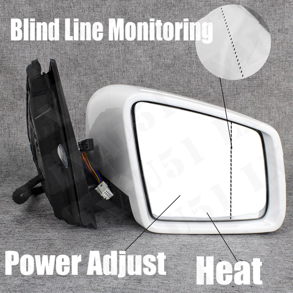 Espejo retrovisor blanco lateral pasajero para Mercedes Benz W166 ML350 ML450 2012-2015 12 pines Foto 4 de 4