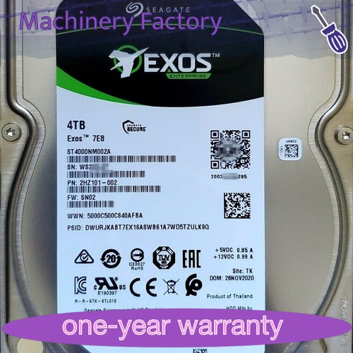 ST4000NM002A Seagate Exos 7E8 4TB 7.2K 6Gb/s 256MB 3.5" 2HZ101 SATA Hard Drive - 第 1/5 張圖片