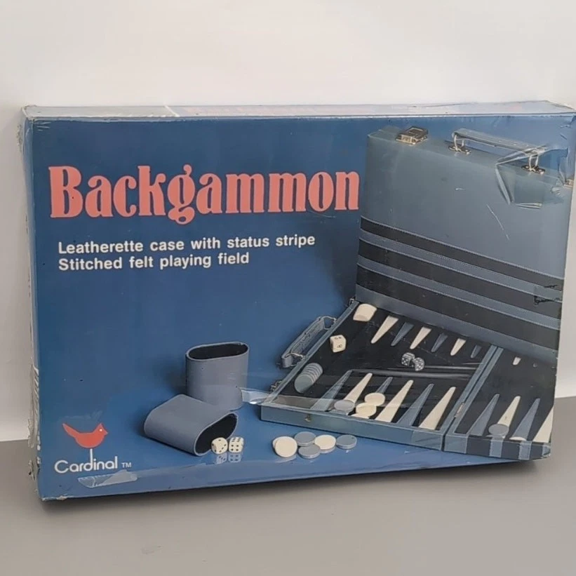 Vintage Cardinal Backgammon Game Premier Edition Leatherette case NEW SEALED. - Image 2 of 2