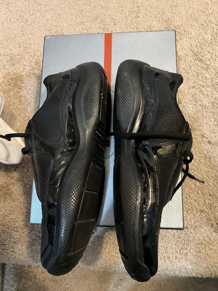 Zapatilla deportiva Prada America's Cup Vernice Bike de caña baja talla 11 usada/caja original 📦 Foto 3 de 4