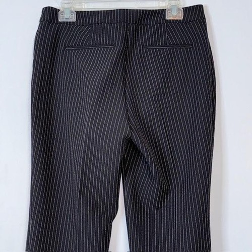 Bar III Women's Pinstripe Straight-Leg Dress Pants Four Pockets Black Size 6 - Imagen 4 de 5