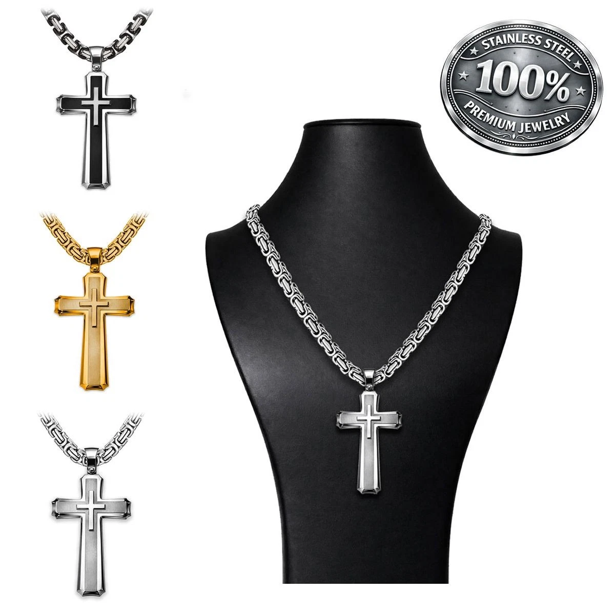 Coffret Cadeau Décoratif - Croix Dorée Avec Cristaux, Vente Au Détail (19,99)