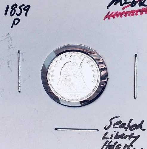 1859-P  GEM BU+++  BRILLIANT UNCIRCULATED!  U.S. SEATED LIBERTY HALF DIME. WOW!
