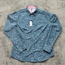 Royal Highness Equestrian Ladies Western Shirt Button Down Turquoise Paisley 2XL