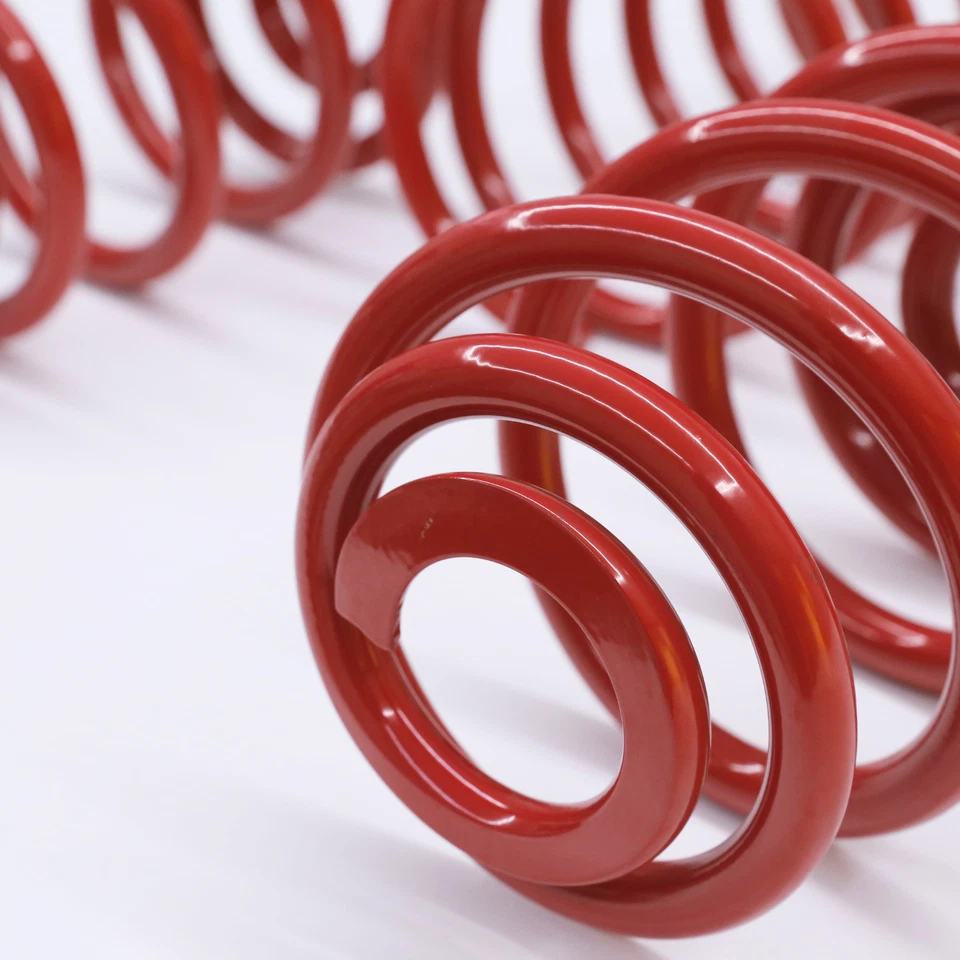 JUEGO DE MUELLES HELICOIDALES DEPORTIVOS ROJO DESCENSOR PARA BMW E30 1983-1991 ACTUALIZACIÓN DE SUSPENSIÓN Foto 3 de 4