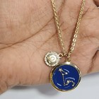 QVC Goldtone C. Wonder Enamel and Crystal Zodiac Pendant with Chain — photo 2