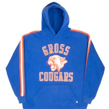 VINTAGE GROSS COUGARS RUSSELL ATHLETIC HOODIE SWEATSHIRT 1990S XL MADE IN USA