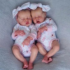 Reborn Baby Dolls Twins 18in Two Girls Full Body Realistic Collectible