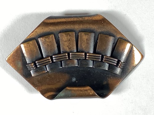 MORLEY-CRIMI Hand Wrought Copper Pin Brooch Vintage Designer