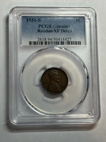 1931-S Lincoln Wheat Cent Penny PCGS Genuine XF Details Key Date