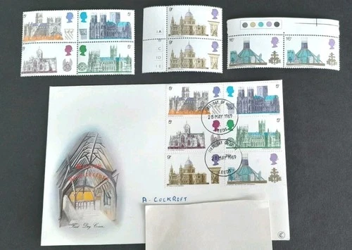 GB 1969 British Architecture Cathedrals MH stamps with FDC SG796 - 801