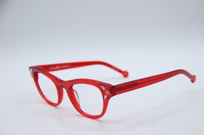 FABULOUS FANNY'S NORMA STON RED CLEAR AUTHENTIC FRAMES EYEGLASSES 47-22