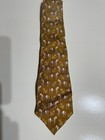 LANCEL Paris Tie Mens Brown 100% Silk Necktie 59” X 3.75” Horses Anchors VTG — photo 5