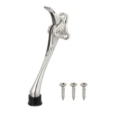 Kickdown Door Stop 6 Inch One Touch Kickdown Door Stopper Silver