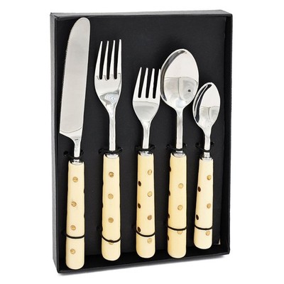 5 pack Cutlery w/ Box Cover, Flatware Knife Spoon Fork Kitchen Decor Steel