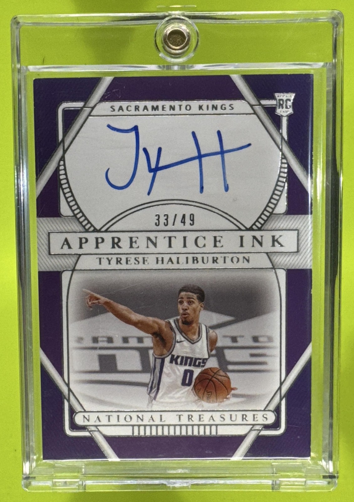 2020-21 Panini National Treasures Tyrese Haliburton /49 Auto RC Rookie Kings B19