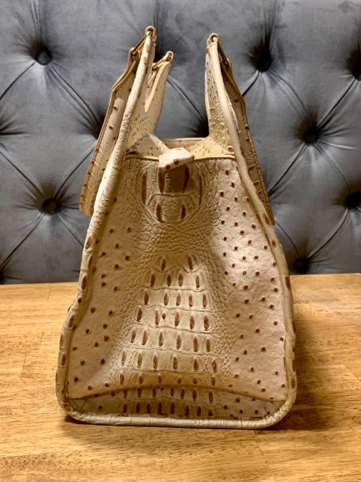 Cato Faux Alligator Bag Leather Preppy Academia Mob Wife Purse White Brown Tan - Image 4 of 4