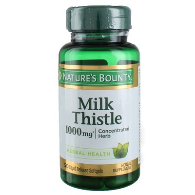 6 Pack Nature's Bounty Herbal Health Milk Thistle Softgels, 1,000 mg, 50 Ct
