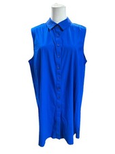 Alfani Women?s Tunic Blouse Top L Blue Cobalt Sea Deco Breeze Sleeveless