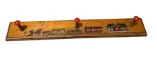 Vintage Wooden Hat Rack With Hand Painted Trains Nursery Train Decor