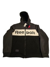Reebok Full Zip Hoodie Mens Small Charcoal Gray Fleece Jacket NWT