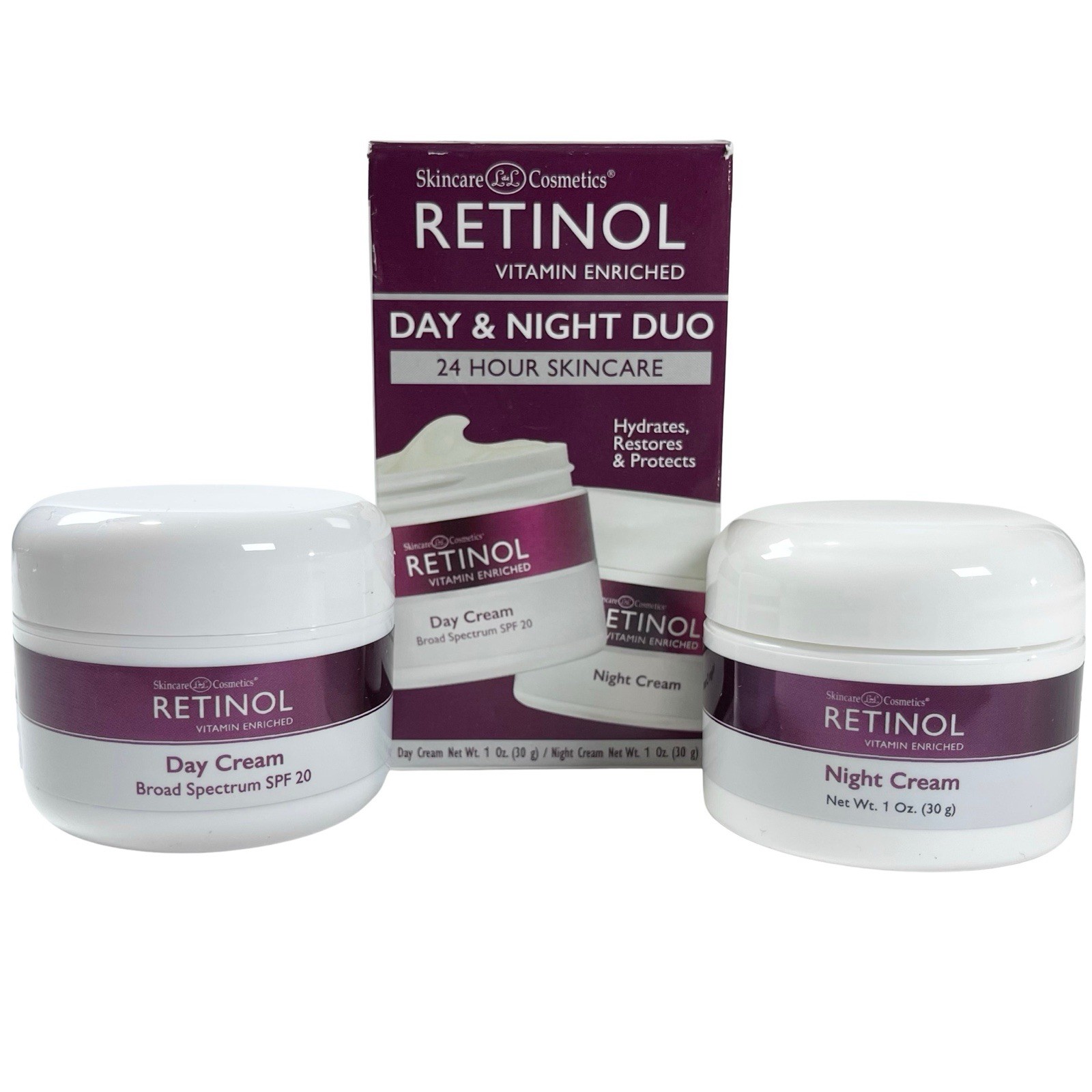 Ldel Cosmetics Retinol Day And Night Cream Duo 1.0 Oz Ea