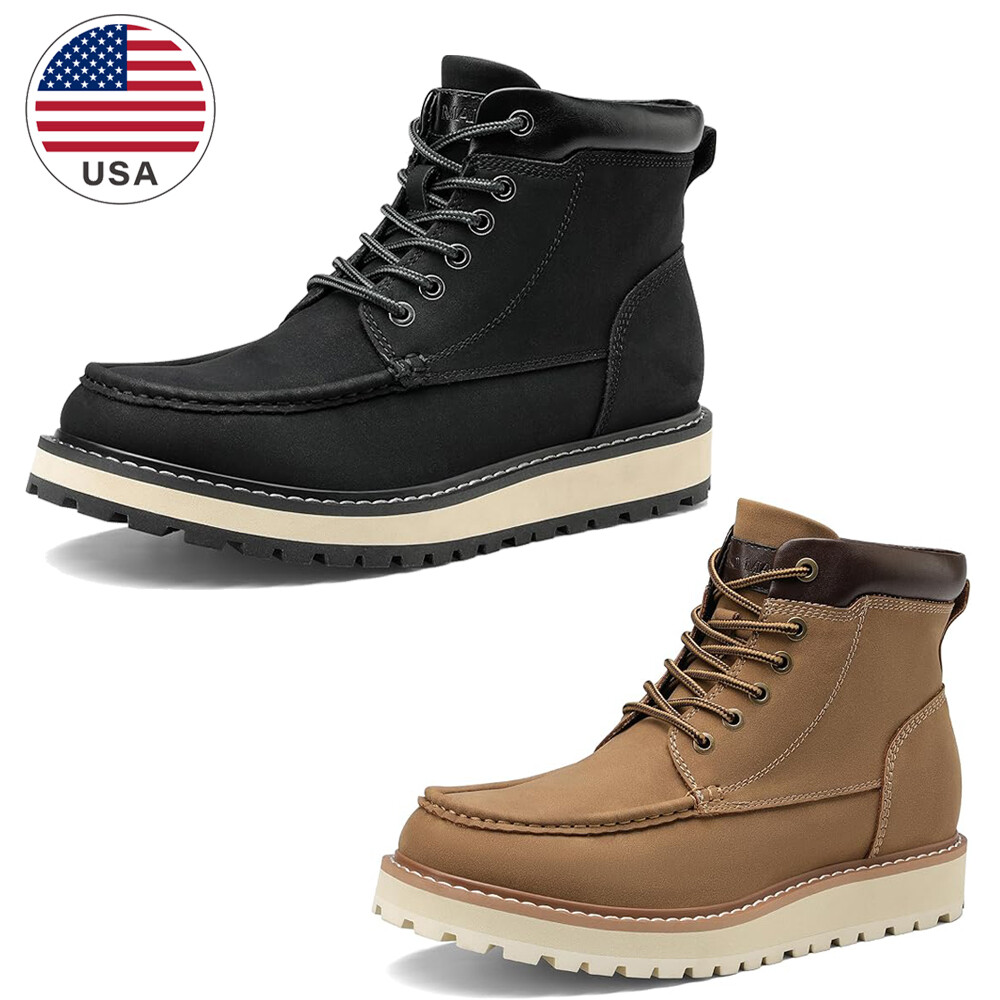Men\'s Moc Toe Boot Fashion Comfort Casual Wedge Boots 12 Amazon.com | Bruno Marc Men main image 3