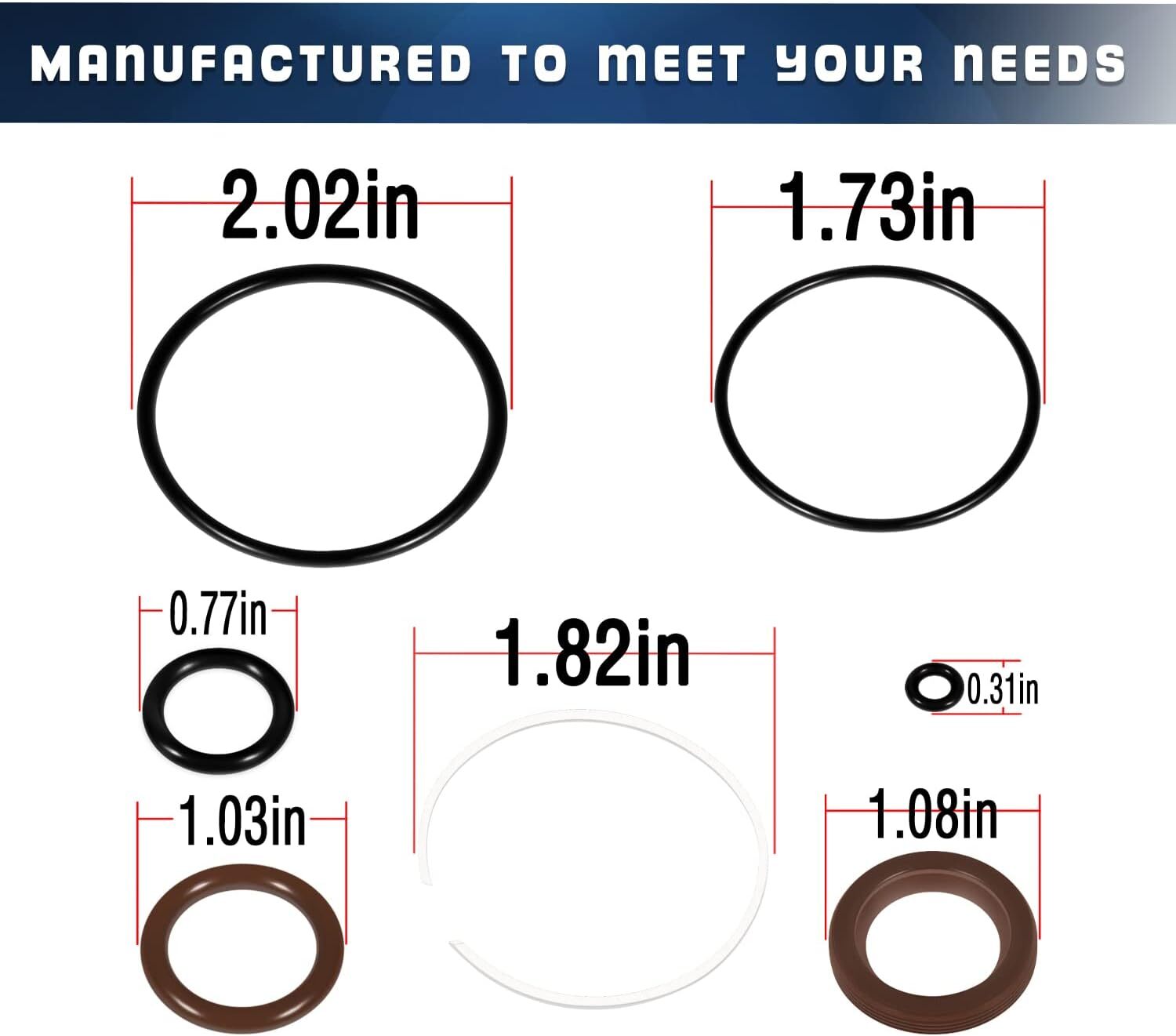 Cylinder Ram Rebuild Kit for Volvo Penta Trim SX DPS -M 3857471 3857470 FSM007
