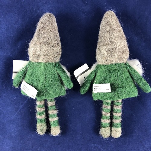 Pottery Barn Holiday Handarbeit Filz Wichtel Weinflasche Topper Wollfigur - Bild 3 von 4