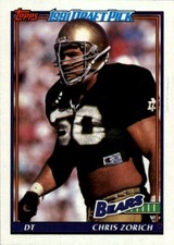 1991 Topps NFL Chris Zorich #177
