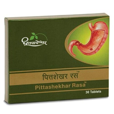 Dhootapapeshwar Pittashekhar Rasa Ayurvedic Tablets Gas Digestion (30 Tablets)