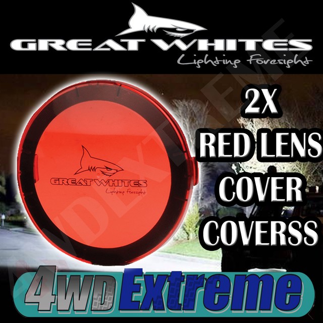 2x Polcarbonate Red Lens Covers Suit Great Whites LED Spot Lights L.e.d