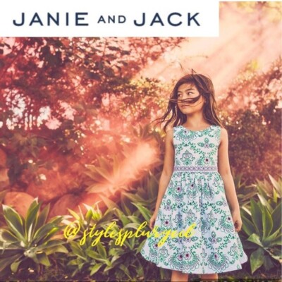 Janie and Jack Garden Vine Green Open Back Dress 6 | eBay