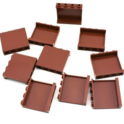 TCM BRICKS Reddish Brown 1x4x3 Panel with Side Supports X10 Compatible Parts