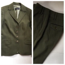 Women’s 2-Piece BETTY BARCLAY Green Blazer Trouser/Pant Suit Size 10 (36 31x31)