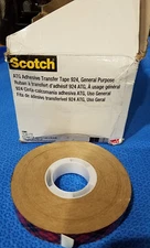 1 Roll 3M Scotch 924 ATG Clear Adhesive Transfer Tape 1/2" x 36 yd Roll