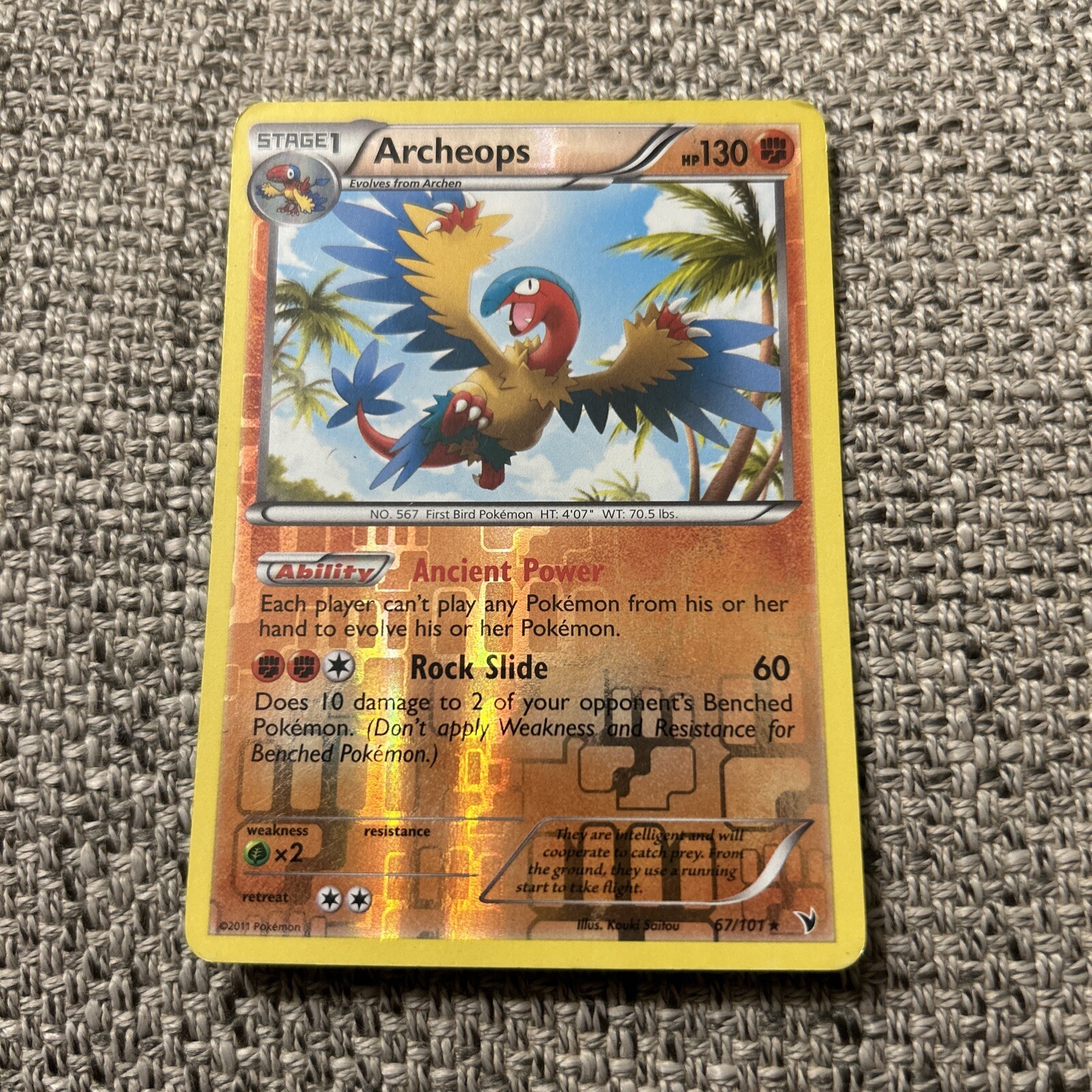 Archeops * 67/101 * Rare Reverse Foil new Noble Victories Reverse Holo